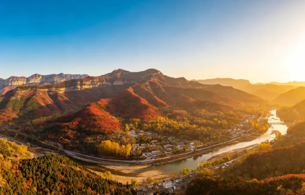 西柏坡红色教育基地实景风光 西柏坡研学实拍风景,红色教育基地自然风貌与革命旧址环境